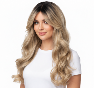 Blonde Wavy Wig With Roots