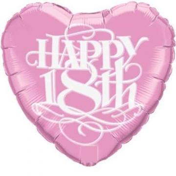 Happy 18th Round Foil Balloon - Pink