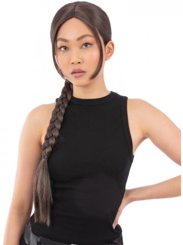 90's Video Game Vixen Plait Wig - Brown