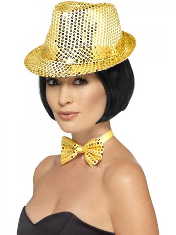 Sequin Trilby Hat - Gold