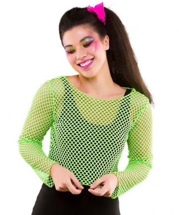 80's Fishnet Top - Neon Green