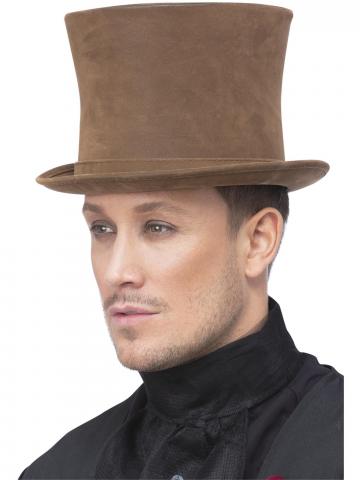 Deluxe Victorian Top Hat - Brown