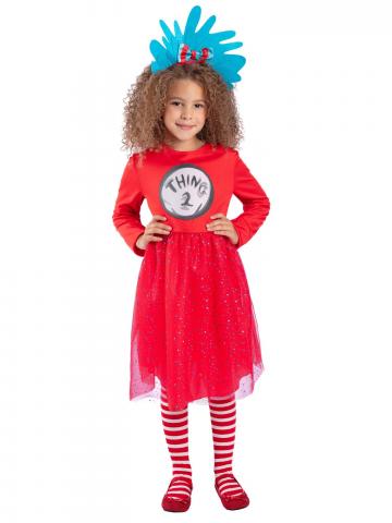 Dr. Seuss Cat In The Hat Thing 1 & 2 Dress - Tween