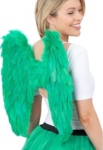 Feathered Angel Wings - Green