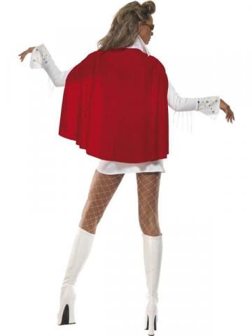 Smiffys Women's Elvis Viva Las Vegas Costume - White/Red Sequin Dress With Cape (US Size 6-8) - View #6