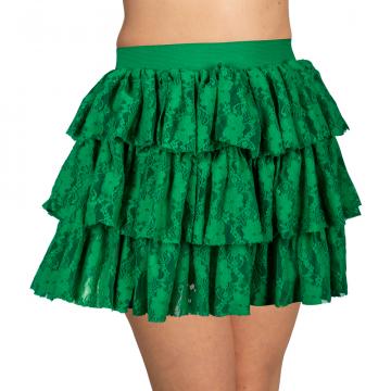 Lace Ra Ra Skirt - Green