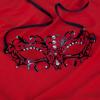 Filigree Eye Mask - Black with Diamantes