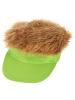 80s Neon Green Visor Hat with Dark Blonde Hair