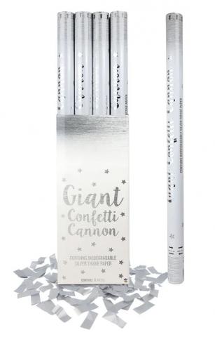 Silver Confetti Cannon 80cm