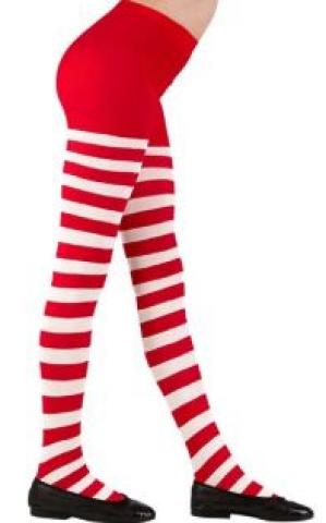 Tween Striped Tights 75 Denier  - Red/White