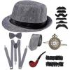 1920's Mens Costume Set Gatsby Gangster - Grey