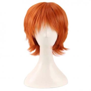 Orange doll wig front view