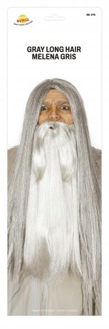 Long Hair Grey Wig