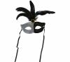 Glitter Eye Mask With Feathers - Black