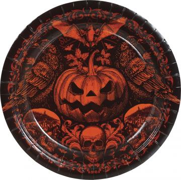 Gothic Pumpkin Paper Plates - 6 Pack
