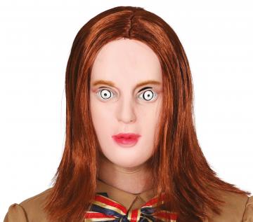 Latex Killer Doll Mask with Hair