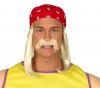 Red Bandana with Wig and Moustache