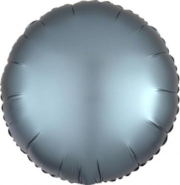 Satin Steel Blue Circle Foil Balloon - 15"