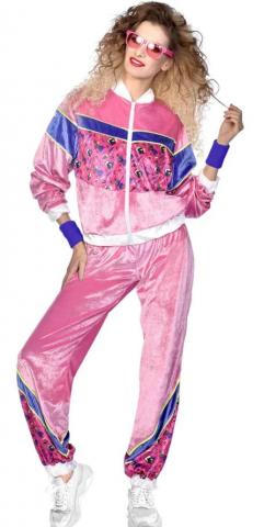 80's Pink Velour Tracksuit - Ladies