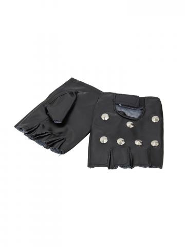 Studded Punk Gloves  - Black
