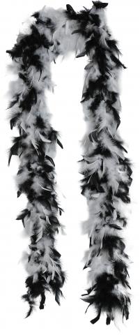 80g Feather Boa - Black & White