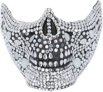 Deluxe Crystal Skull Half Mask