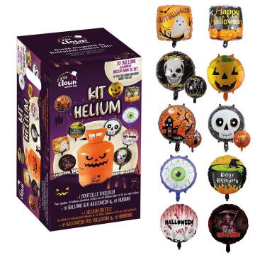 30 Balloon Helium Cylinder with 10 Halloween Balloons