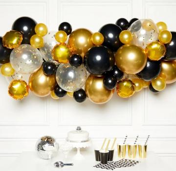 Black & Gold Balloon Kit - 66 Pieces