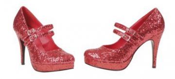 Red Glitter Dolly Shoes