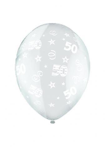 50th Birthday Clear Balloons
