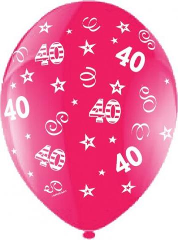 40th Birthday Red Latex Balloons