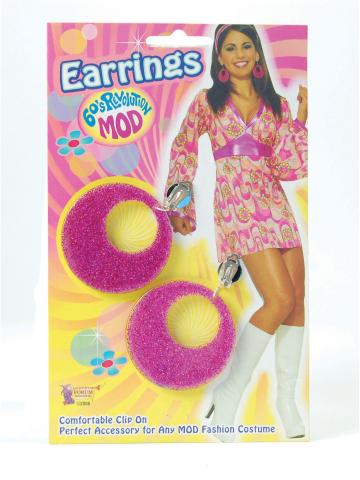 Pink Glitter 60's Earrings