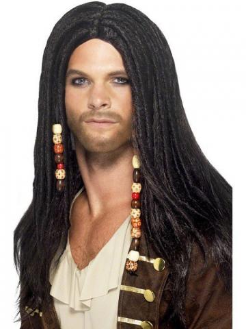 Long Black Pirate Wig