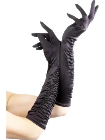 Black temptress ruched gloves