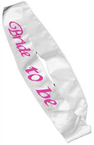 White Bride To Be Flashing Sash