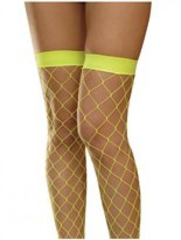 Neon Yellow Large Fishnet Tights