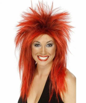 Rock Diva Wig - Red/Black