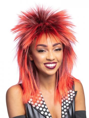 Rock Diva Wig - Red/Black
