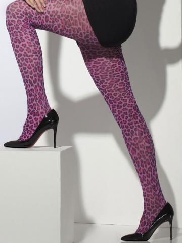 Pink Leopard Print Tights