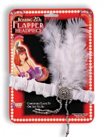 White Flapper headband