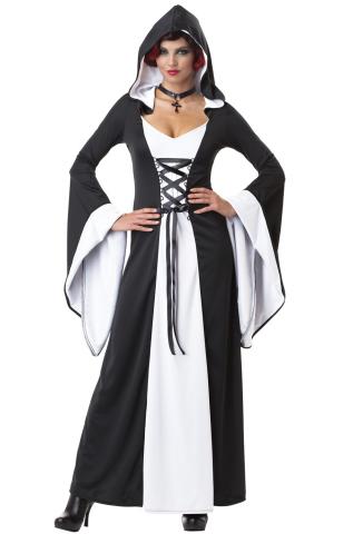 Black & White Deluxe Hooded Robe
