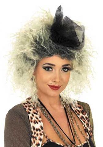 80's pop star wig with bow