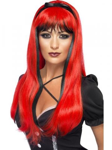 bewitching wig - red over black