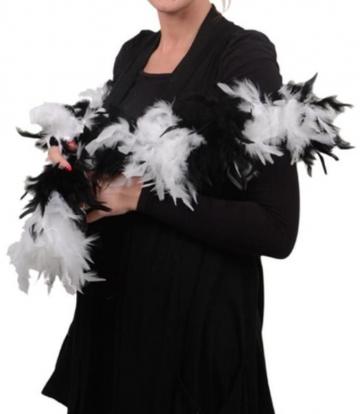 Soft Feather Boa - Black/White 60g
