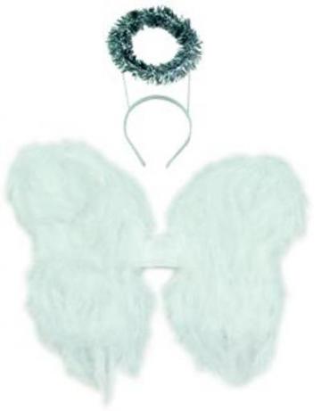 Feathered Angel Wings & Halo - Kids