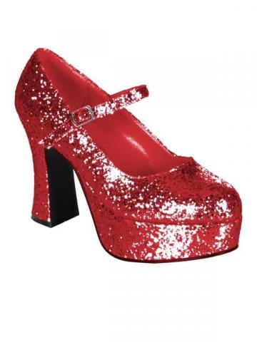 red glitter shoes