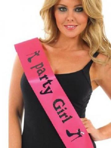 Party Girl Sash - Black and Pink