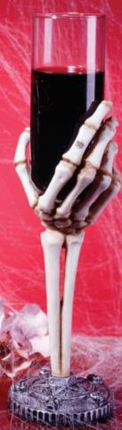 Red Skeleton Hand Flute Glass