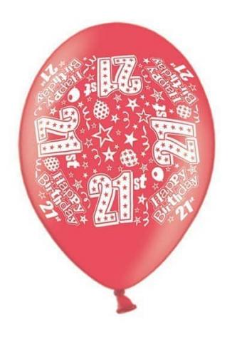 Happy 21st Latex 10" Balloon
