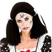 black broken doll wig